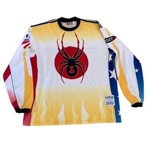 Spyder USA 2002 US SKI TEAM Winter Olympics Jersey Men’s Large Colorful Flames